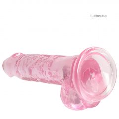 REALROCK - průsvitné realistické dildo - růžové (17cm)