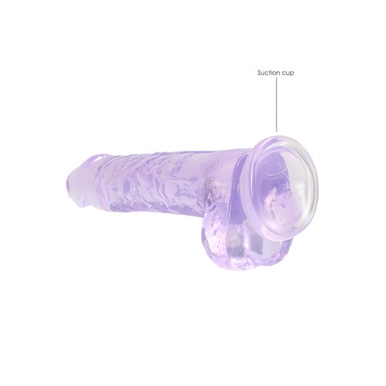 REALROCK - průsvitné realistické dildo - fialové (19cm)