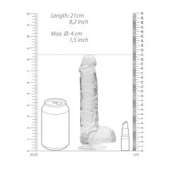   REALROCK - průsvitné realistické dildo - vodočisté (19cm)