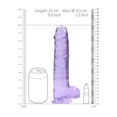 REALROCK - průsvitné realistické dildo - fialové (22cm)