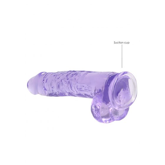 REALROCK - průsvitné realistické dildo - fialové (22cm)