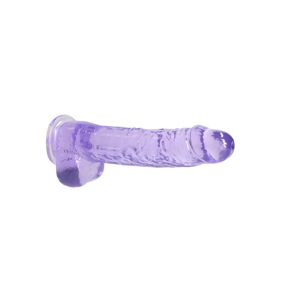 REALROCK - průsvitné realistické dildo - fialové (22cm)