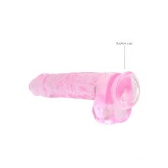 REALROCK - průsvitné realistické dildo - růžové (22cm)