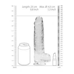   REALROCK - průsvitné realistické dildo - vodočisté (22cm)