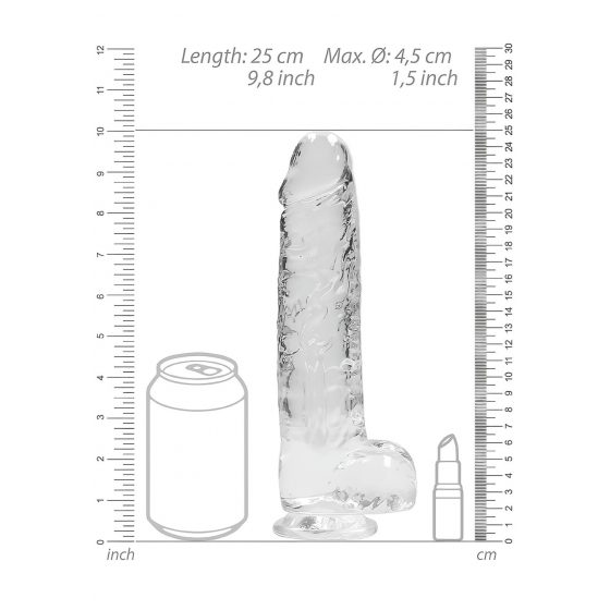 REALROCK - průsvitné realistické dildo - vodočisté (22cm)