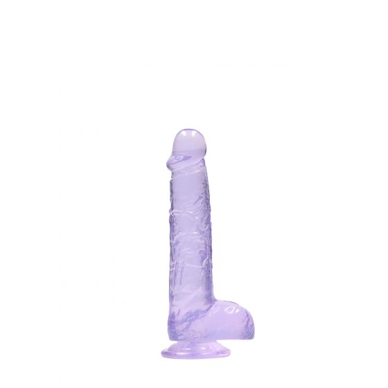 REALROCK - průsvitné realistické dildo - fialové (15cm)