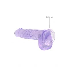 REALROCK - průsvitné realistické dildo - fialové (15cm)