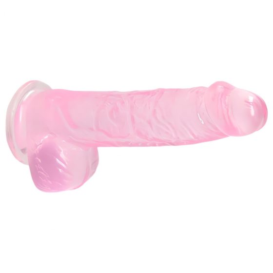 REALROCK - průsvitné realistické dildo - růžové (15cm)