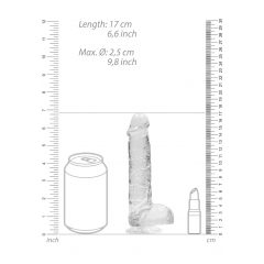   REALROCK - průsvitné realistické dildo - vodočisté (15cm)