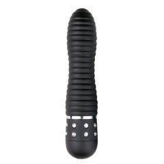   Easytoys Diamond Ribbed - vibrátor s žebrovanou tyčí (černý)