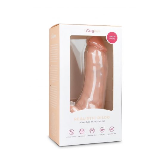 Easytoys - připínací dildo s varlaty (20 cm) - přírodní