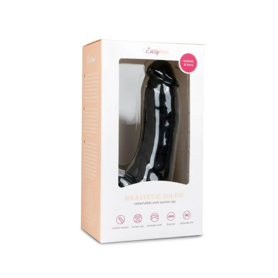 Easytoys - dildo s varlaty a přísavkou (20cm) - černé