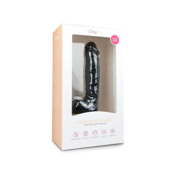 Easytoys - dildo s varlaty a přísavkou (22,5cm) - černé