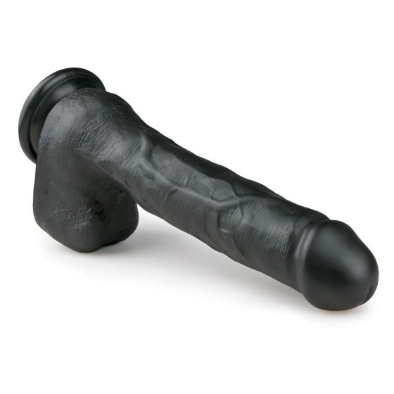 Easytoys - velké dildo s varlaty a přísavkou (29,5cm) - černé