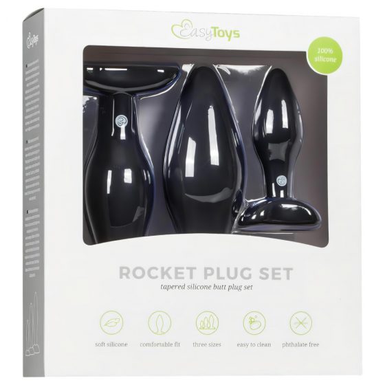 Easytoys Rocket - sada análních dild - černá (3 dílná)