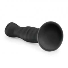   Easytoys Ribbed - anální dildo se svorkami (14 cm) - černé