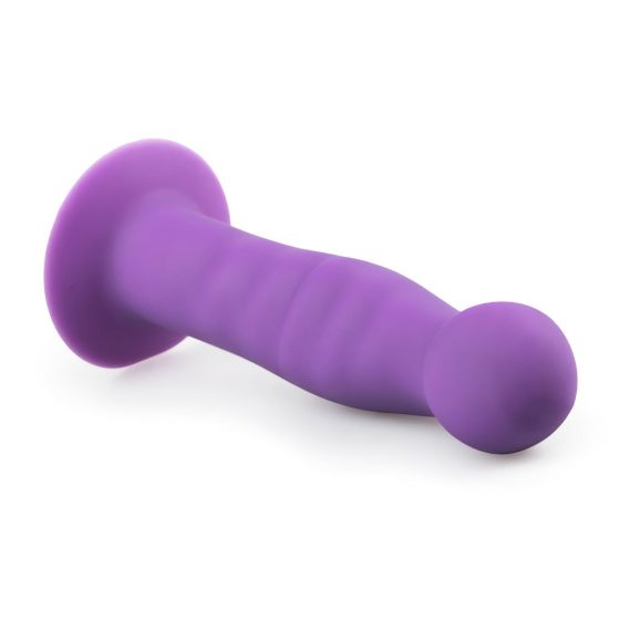 Easytoys - vlnité dildo se svorkami (fialové)