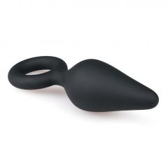   Easytoys Pointy Plug - anální dildo s úchytovým kroužkem - střední (černá)