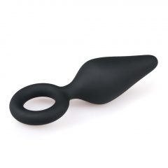   Easytoys Pointy Plug - anální dildo s úchytovým kroužkem - střední (černá)