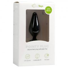   Easytoys Pointy Plug - anální dildo s úchytovým kroužkem - střední (černá)