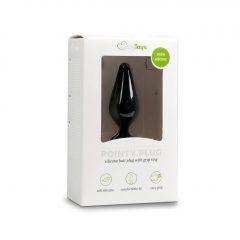   Easytoys Pointy Plug - anální dildo s úchytovým kroužkem - střední (černá)