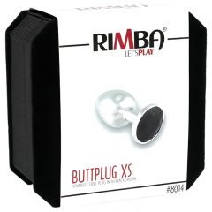   Rimba XS - kovový anální kolík s černým kamenem (stříbrný)