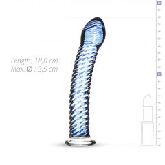   Gildo Glass No. 5 - spirálové skleněné dildo (průsvitné modré)