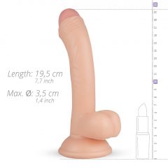   Real Fantasy Vince - dildo s varlaty a předkožkou - 19,5 cm (přírodní)