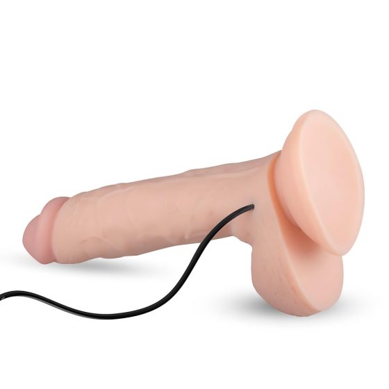 Real Fantasy Glynn - bateriové, připínací dildo s varlaty (25 cm) - přírodní