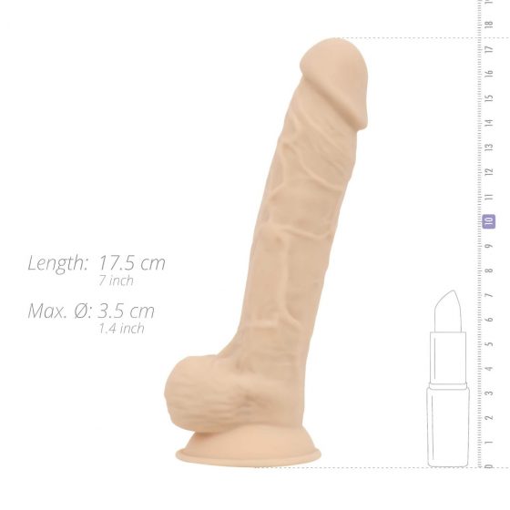 Real Fantasy Percy - připínací, realistické dildo (17,6 cm) - přírodní