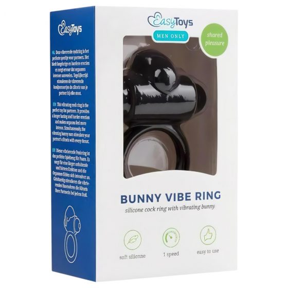 EasyToys Bunny - vibrační návlek na penis (černý)