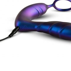   Hueman Hole Anal Vibrator With Cockring - nabíjecí anální vibrátor a kroužek na penis (fialový)