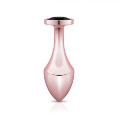   Rosy Gold Butt Plug - anální dildo s černým kamínkem (rosegold)