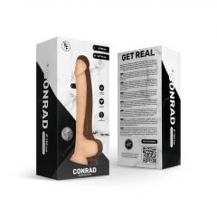   Real Fantasy Conrad - dobíjecí, bateriový, realistický vibrátor (20 cm) - přírodní