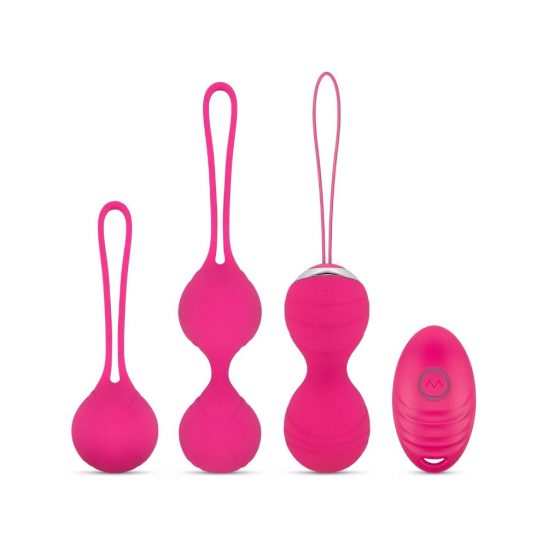 Easytoys LoveBalls - sada vibračních venušiných kuličiek - 3 kusy (růžové)