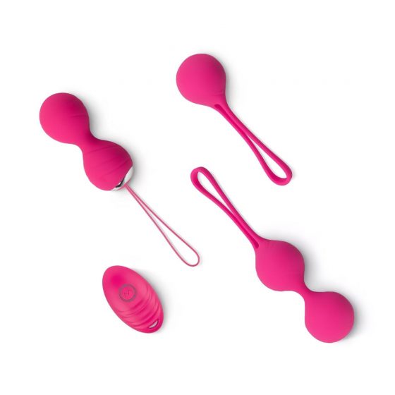 Easytoys LoveBalls - sada vibračních venušiných kuličiek - 3 kusy (růžové)