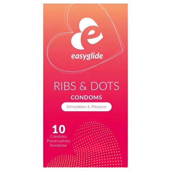 EasyGlide Ribs & Dots - tečkovaný kondom (10 ks)