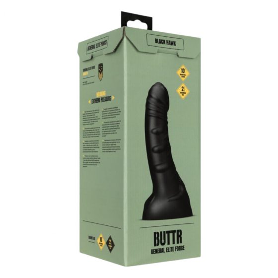 BUTTR Black Hawk - realistický anální dildo (černý)