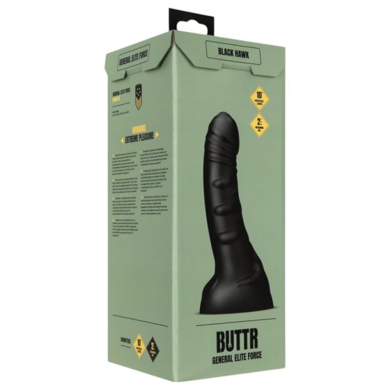 BUTTR Black Hawk - realistický anální dildo (černý)