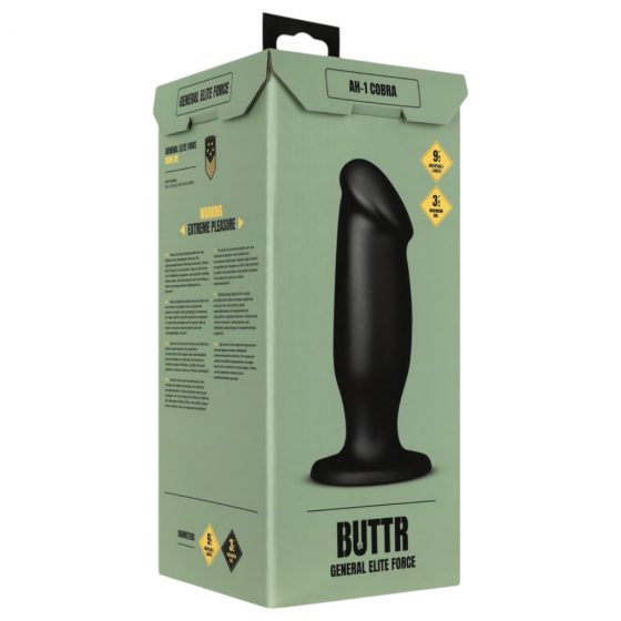 BUTTR AH-1 - anální dildo s přísavkou (černé)