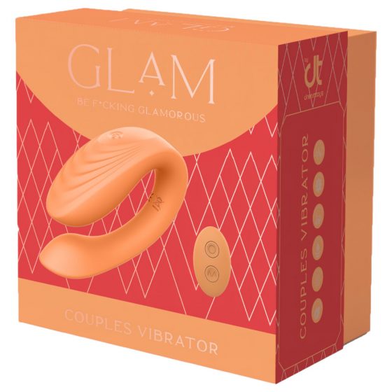 Glam - akumulátorový, rádiový párový vibrátor (oranžový)