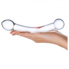   GLAS - skleněné dildo s dvojitým koncem, bod G (průsvitné)