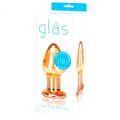 GLAS Over Easy - skleněný anální kolík (zlatý)