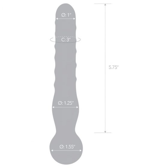 GLAS - klasické dvojité skleněné dildo (průhledné)