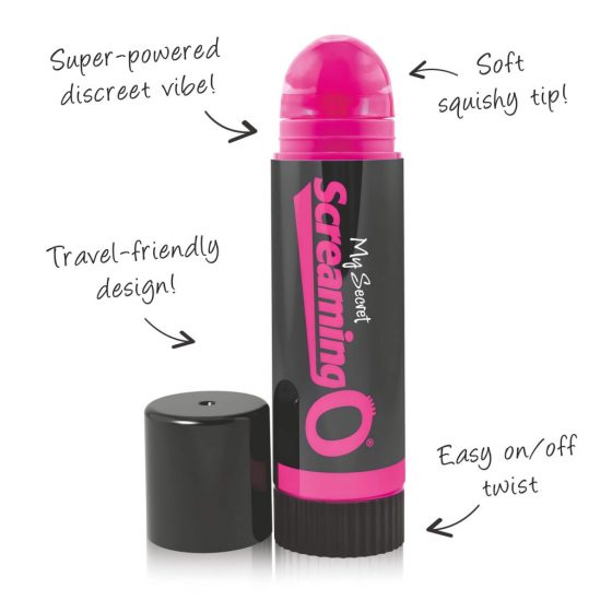 My Secret Screaming O Vibrating Lip Balm - vibrátor ve tvaru rtěnky (pink-černý)