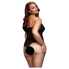   BACI Plus Size - průsvitné body s páskem za krk - černé (XL-XXL)