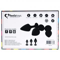   FEELZTOYS Bibi - sada análních vibrátorů - černá (3 kusy)