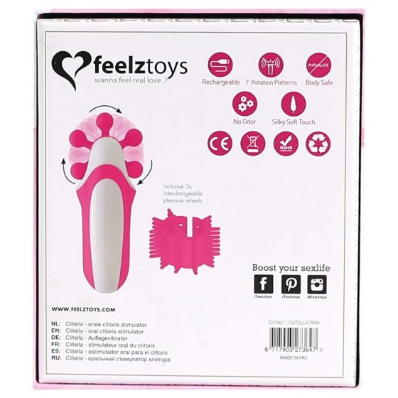 FEELZTOYS Clitella - nabíjecí rotační orální vibrátor (růžový)