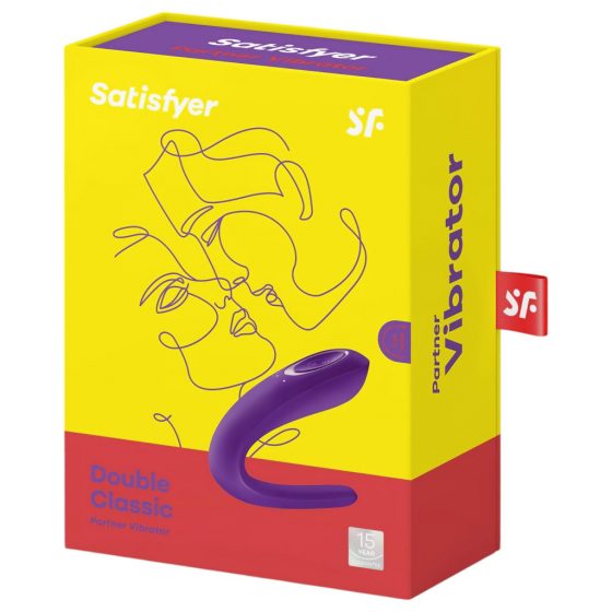 Satisfyer Double Classic - vodotěsný párový vibrátor (fialový)