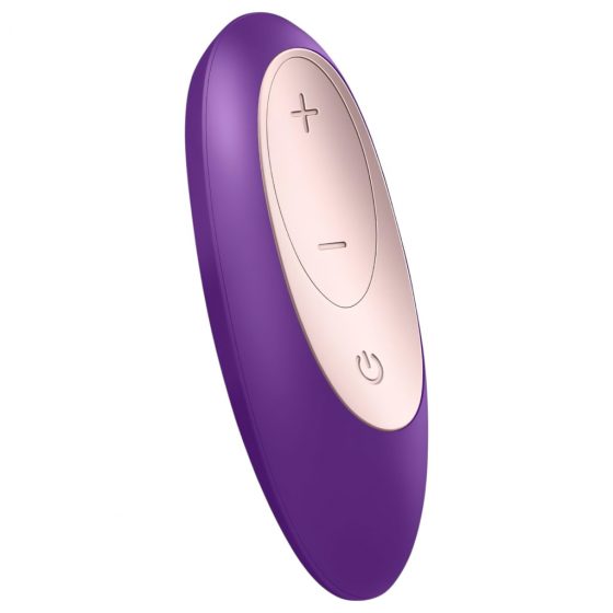 Satisfyer Double Plus Remote - nabíjecí, vodotěsný párový vibrátor na dálkové ovládání (fialový)